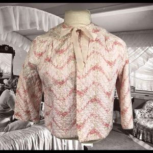 Vintage Quilted Pink Bed Jacket, Vintage 1940s